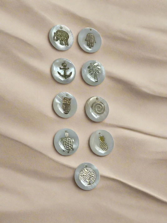 Pearly Back Designed Charm